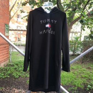 Black Long Sleeve Tommy Hilfiger hooded Dress.
